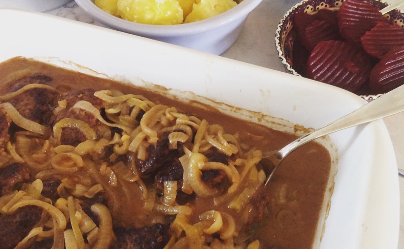 Løk braiserte karbonader.